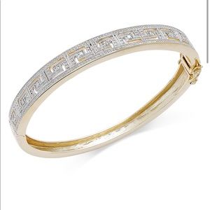 MACY’S DIAMOND ACCENT GREEK KEY BANGLE BRACELET